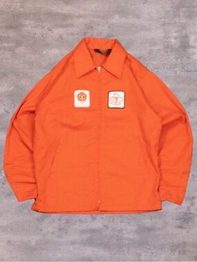 Vintage VTG 1970's 70's K Product Orange Work Utility Style Harriton Jacket